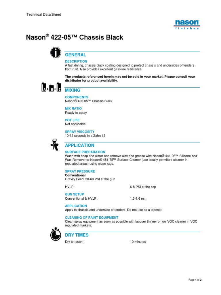Nason 42205™ Chassis Black General PDF Volatile Organic Compound