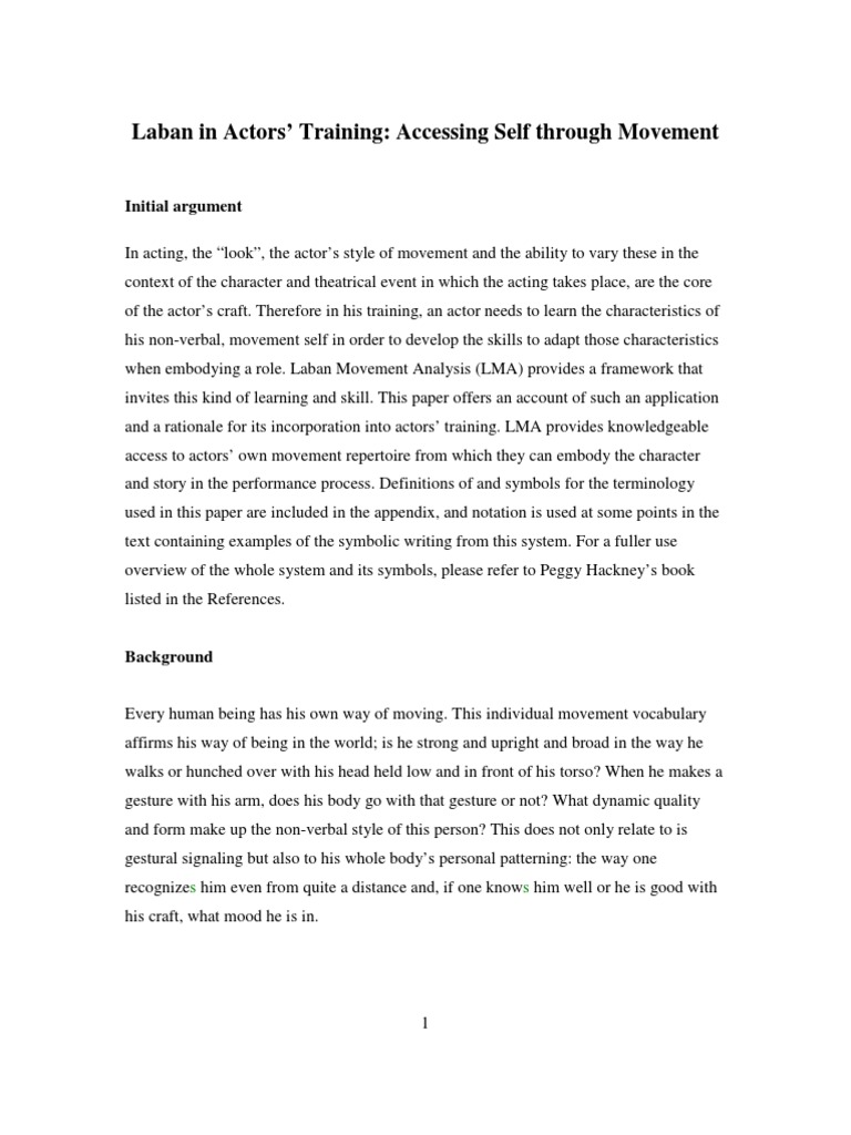 Laban Actors PDF Actor Emotions