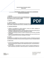 Protocolo de prevención y control de la COVID-19 