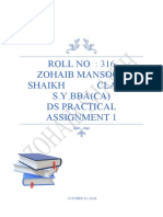 Roll No 316 Zohaib Shaikh Practical Assignment 1