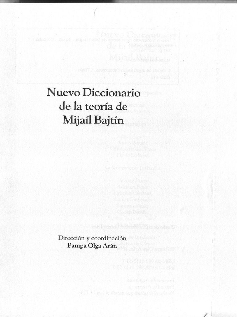 ARÁN, PAMPA - Nuevo Diccionario de La Teoría de Mijaíl Bajtín ...