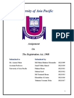 Analytical Observation of The Registration Act, 1908