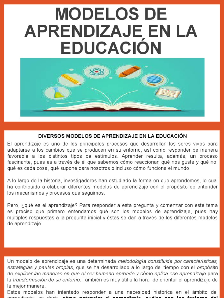 Modelos de Aprendizaje en La Educación | PDF | Aprendizaje | Sicología