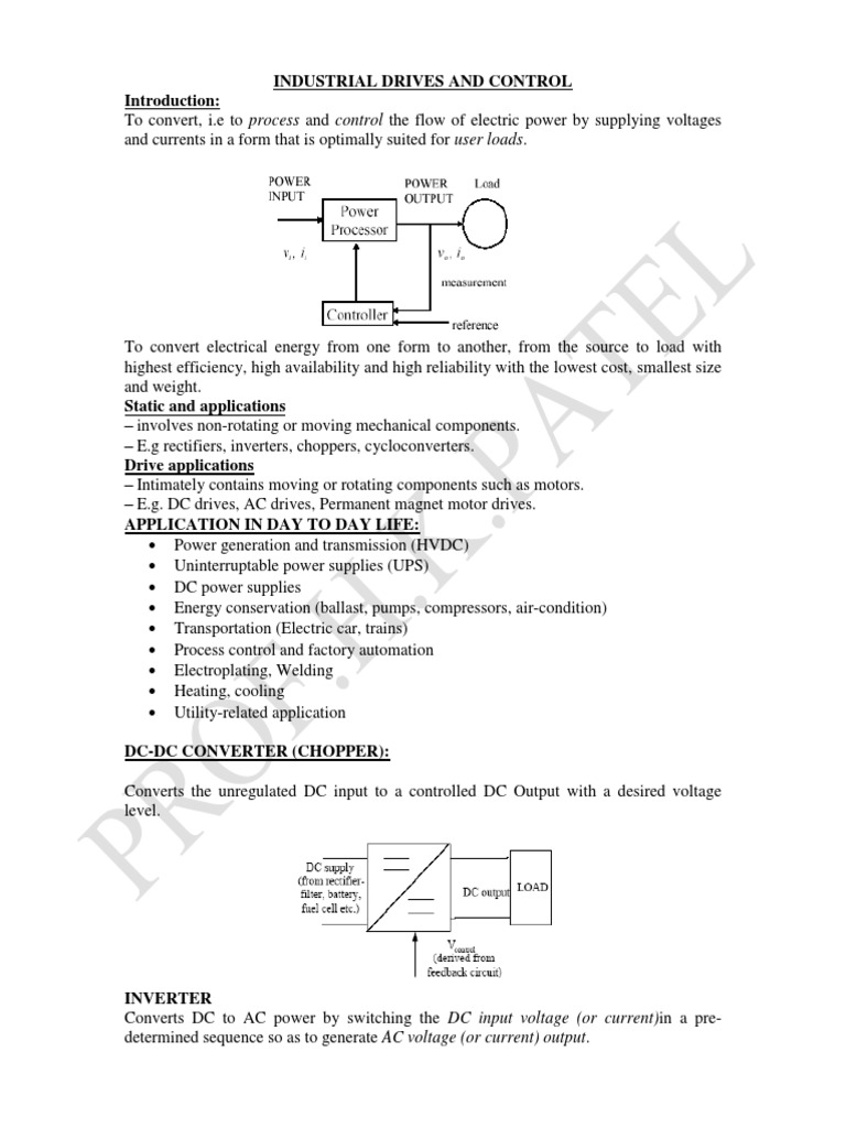 Industrial Drives and Control PDF Electric Motor Power Inverter