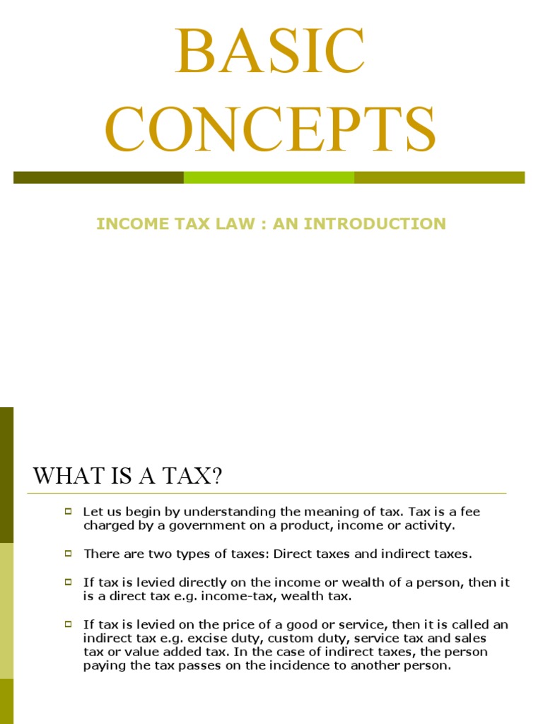 Introduction to Income Tax Law | PDF | Taxes | Income Tax