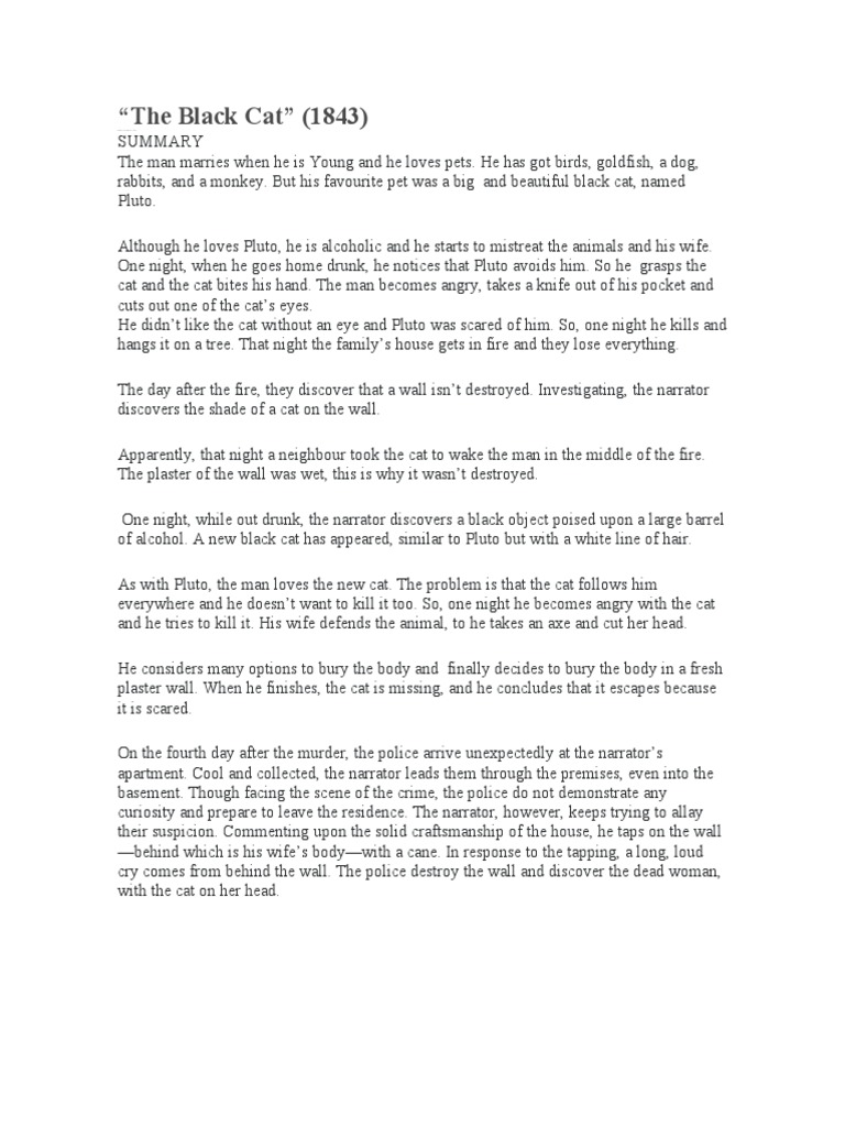 The Black Cat Summary PDF