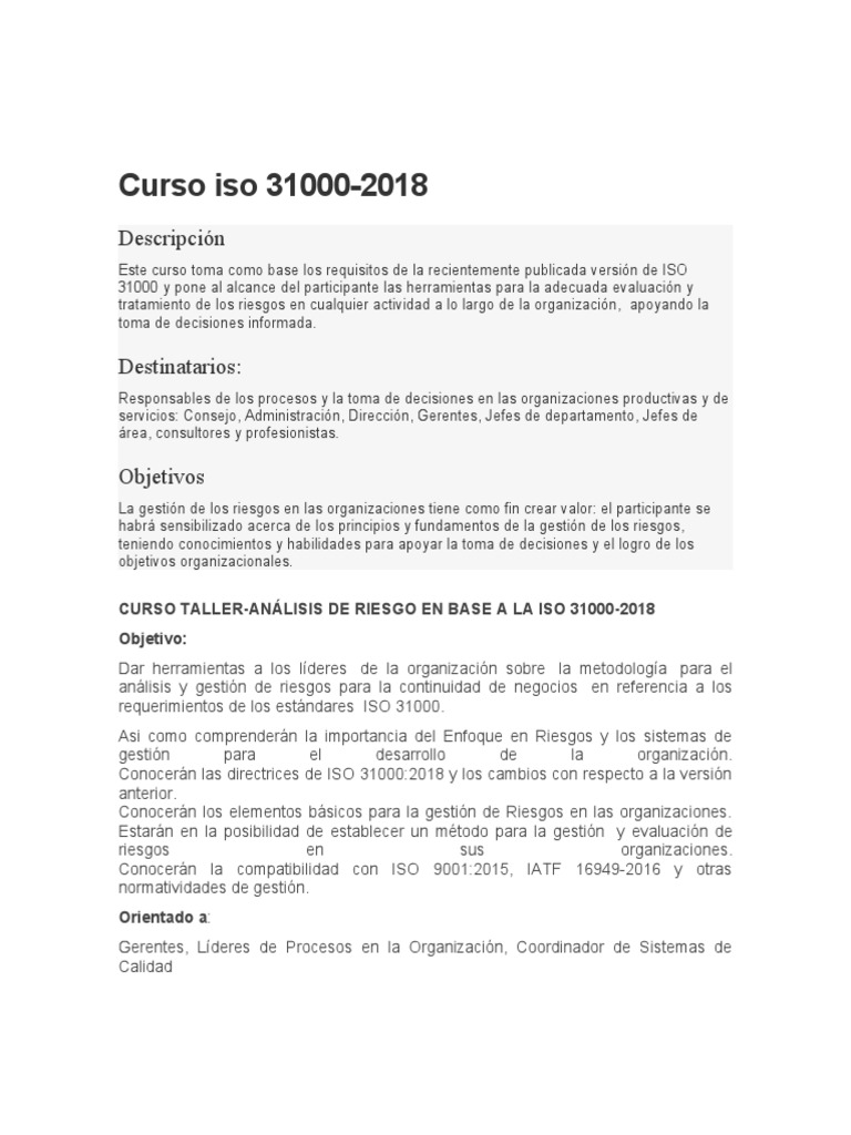 Iso 31000 Principios de Riesgos | PDF | Toma de decisiones ...