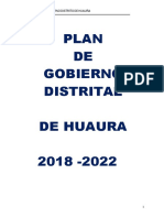 Plan DE Gobierno Distrital de Huaura 2018 - 2022