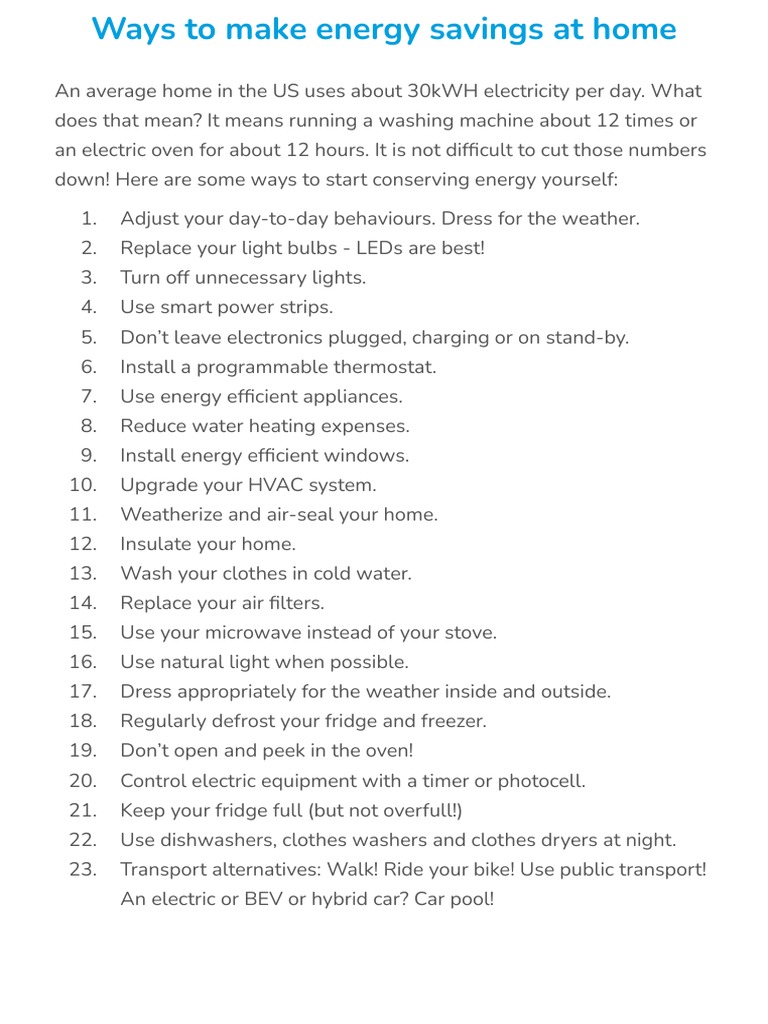 Energy Saving Tips for Homeowners | PDF | Home & Garden