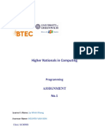 Higher Nationals in Computing: Assignment No.1