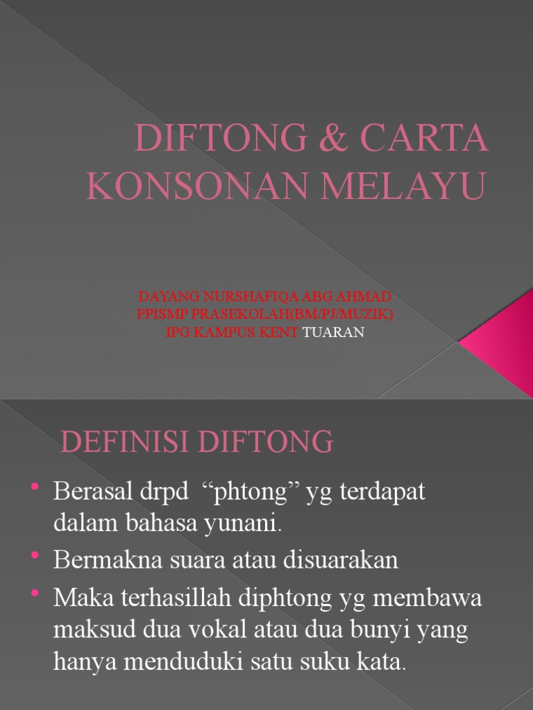 Diftong & Carta Konsonan Melayu | PDF
