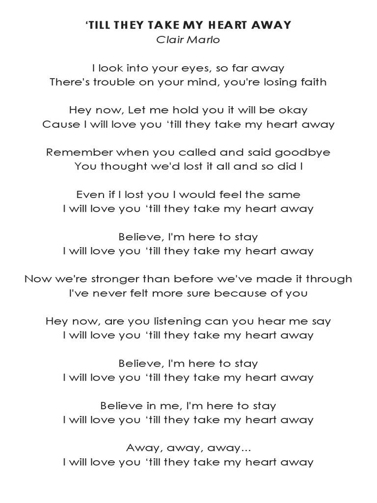 Till they take my heart away clair marlo pdf