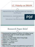 Effect of D.C. Polarity On SMAW