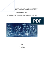 The Aesthetics of Anti-Poetry Manifesto: Poetry Criticism by An Anti-Poet