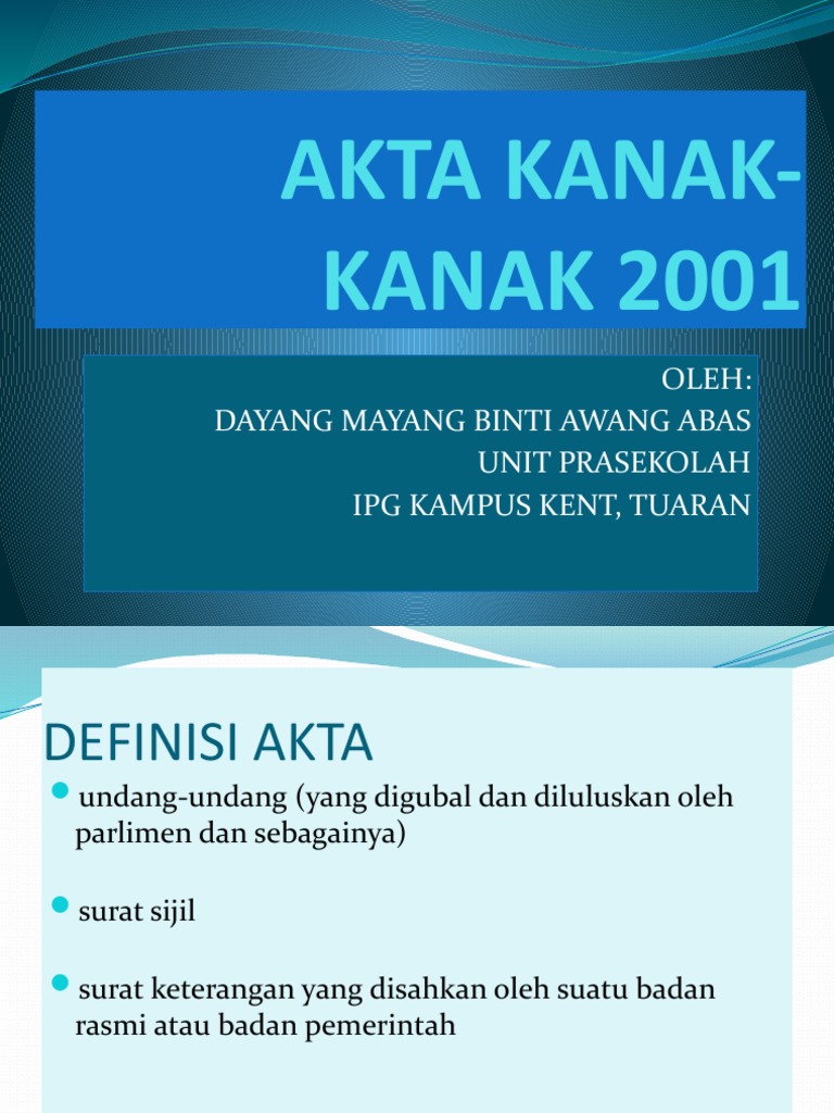 Akta Kanak-Kanak 2001