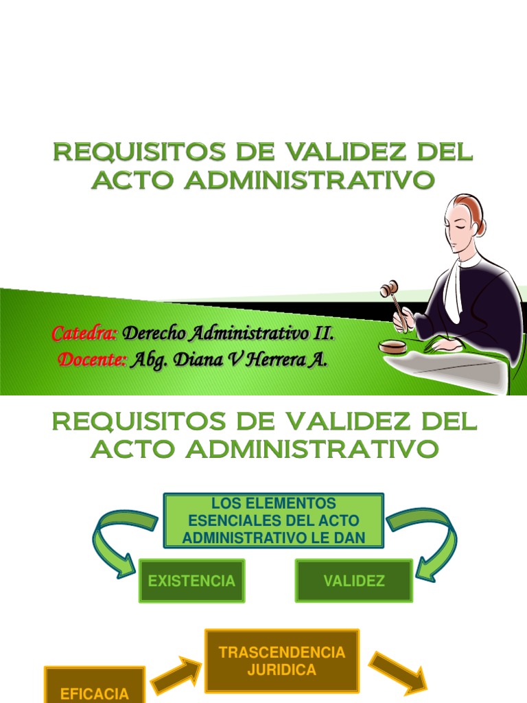 Requisitos de Validez del Acto Administrativo Nulo (ley