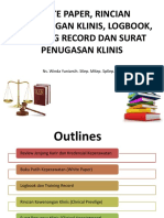 White Paper, Rincian Kewenangan Klinis, Logbook & Training Record Jan 2022 Bahan Tayang