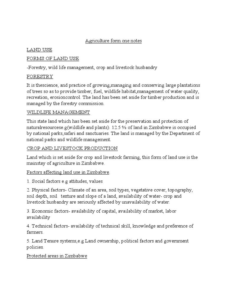 Agriculture Notes F1 | PDF