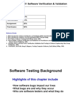Lecture 1 - SW Testing-Background, IEEE Stds
