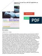 Sales and Distribution Management - Text and Cases With SAP Applications An Indian Perspective PDF DOWNLOAD