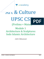 Art & Culture Upsc Cse: (Prelims + Mains) Architecture & Sculptures Indo Islamic Architecture