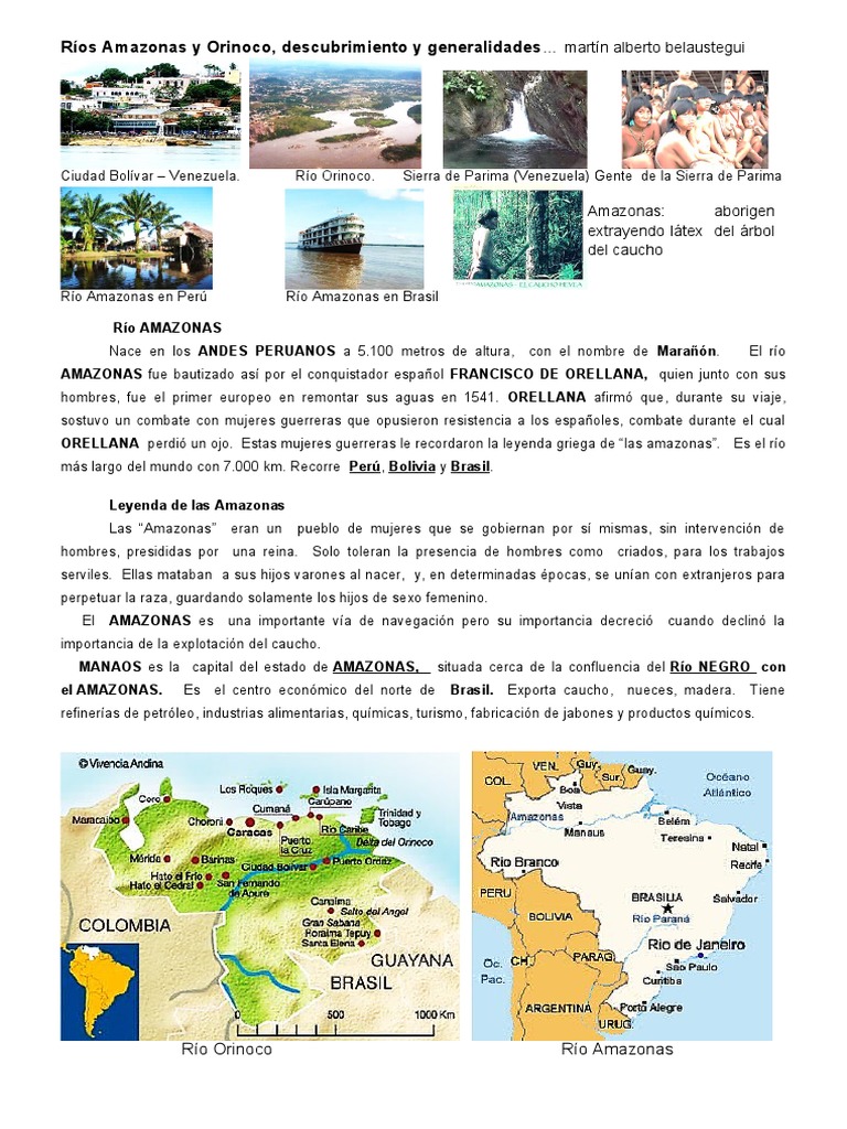 Ríos Amazonas y Orinoco, Descubrimiento y Generalidades PDF