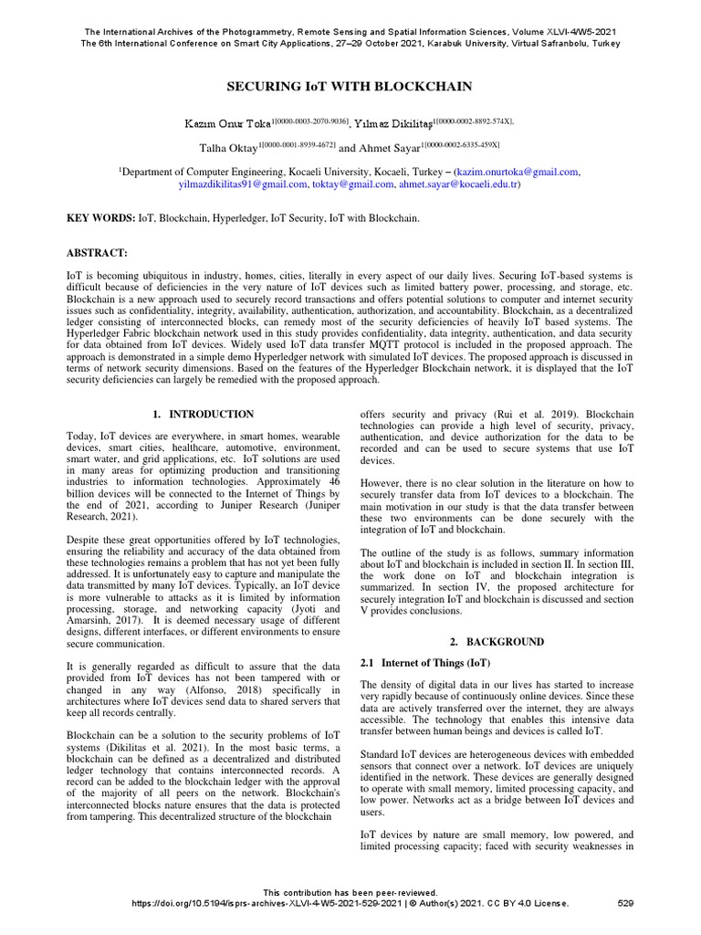 Securing Iot With Blockchain Pdf Internet Of Things Computer Network