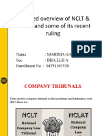 Detailed Overview of NCLT & NCLAT and Some of Its Recent Ruling