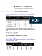 Evaluación de Cálculo de canalización-