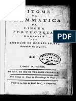 Antônio de Moraes Silva; Epitome Da Grammatica Da Lingua Portugueza