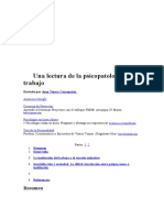 Una Lectura de La Psicopatología Del Trabajo