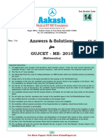 Answers & Solutions: For For For For For GUJCET - ME-2018