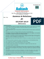 Answers & Solutions: For For For For For GUJCET-2019