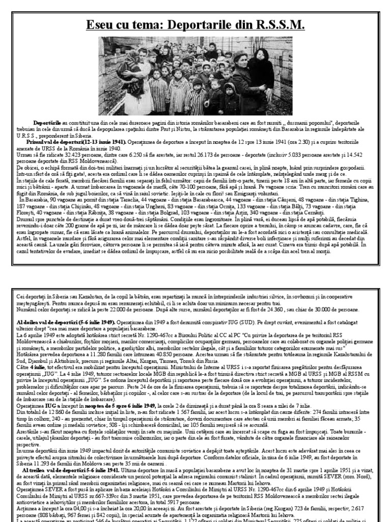 Deportările Din RSSM | PDF