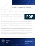 Producción granaria Argentina, Australia y Canadá: Trigo, granos forrajeros y soja