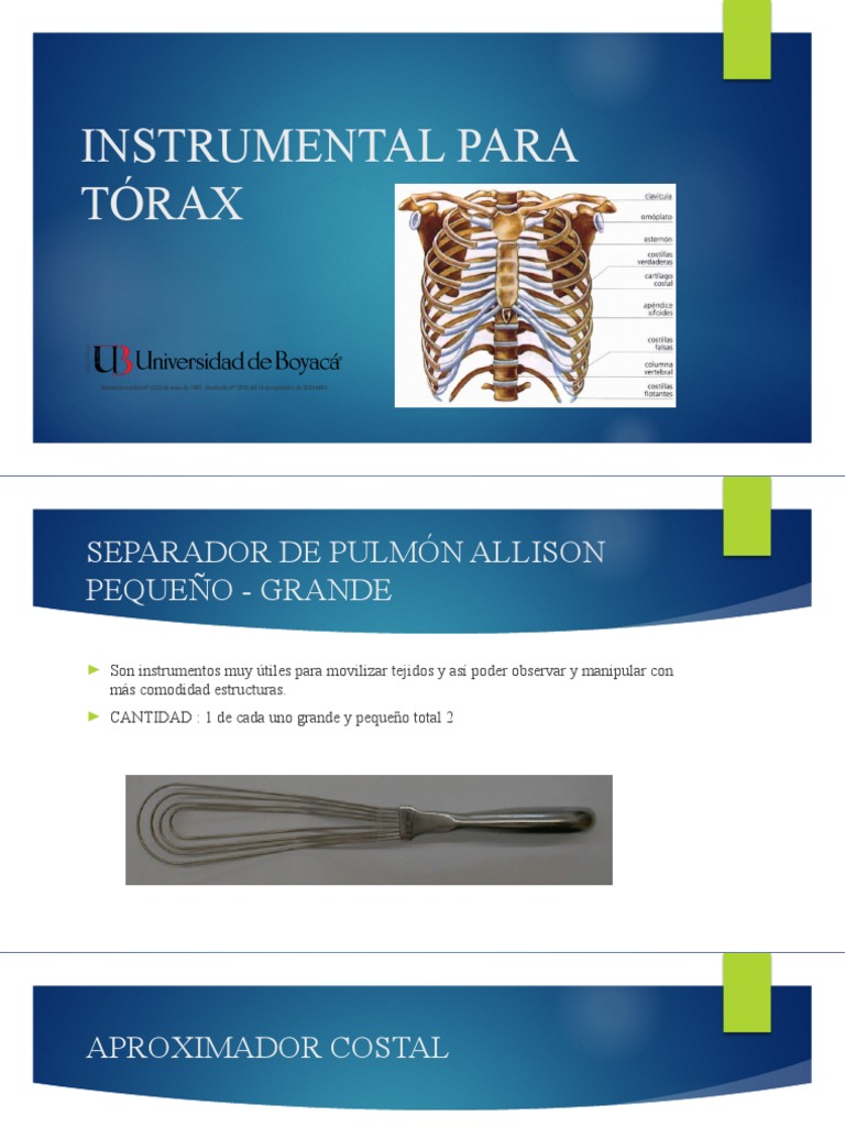 Instrumental Quirúrgico para Tórax | PDF | Especialidades Medicas ...