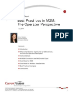 Current Analysis Best Practices in M2M Operator Perspective