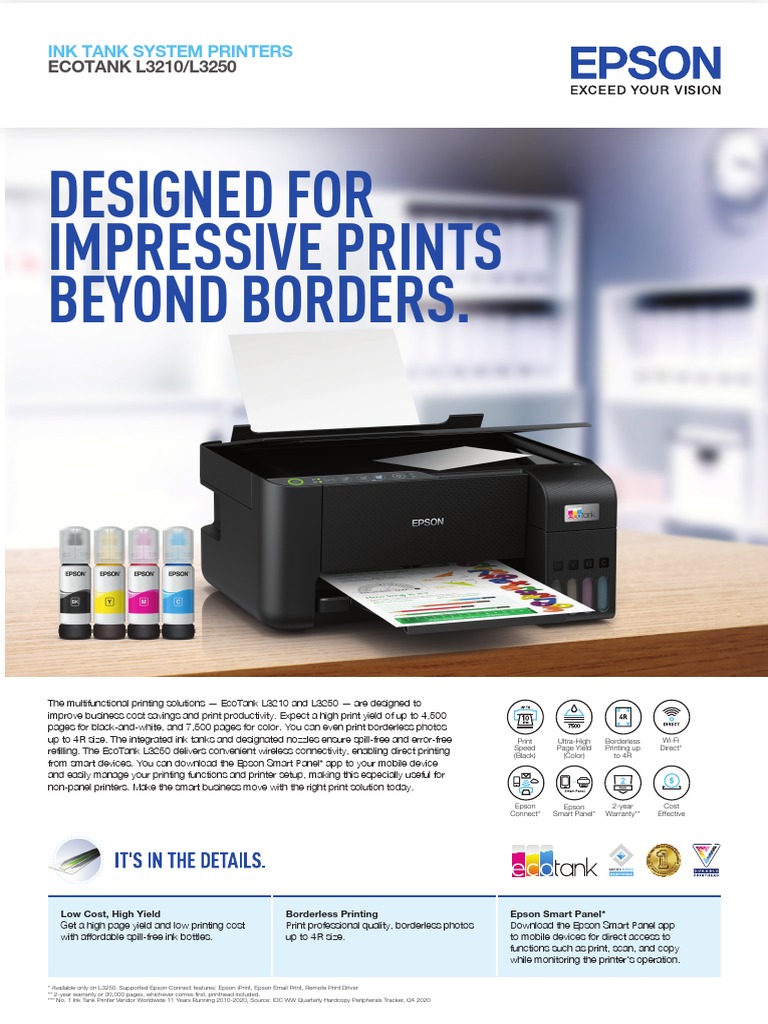 EPSON EcoTank Brochure L3210 - PH | PDF | Printer (Computing) | Image ...