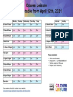 Gym Programme From April 12th 2021