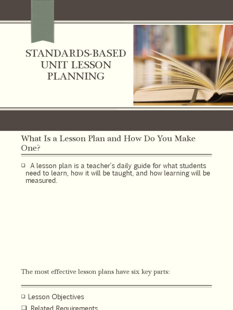 StandardsBased Unit Lesson Planning PDF Educational Assessment