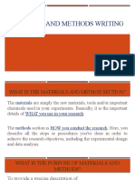 Materials and Methods Writing: A Guide