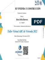 Taller Virtual ABC de Vivienda 2022 - Certificado Taller Virtual ABC de Vivienda 2022