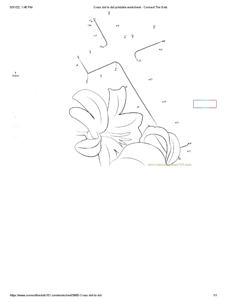 Cross dot to dot printable worksheet - Connect The Dots | PDF