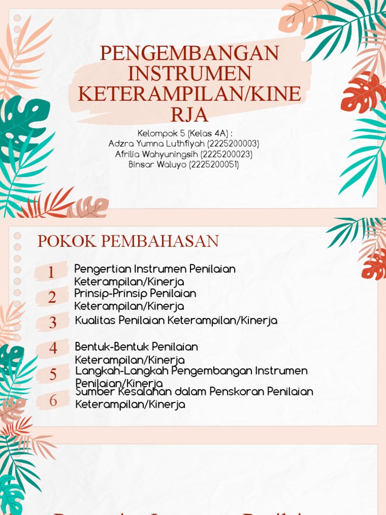 Pengembangan Instrumen Penilaian Kinerja | PDF | Karier & Perkembangan