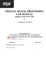 Digital Signal Processing Lab Manual: Subject Code: ECE 3161