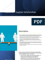 Customer - Supplier Relationships