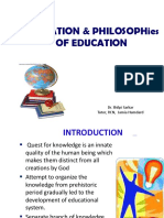 Education and Philosophies