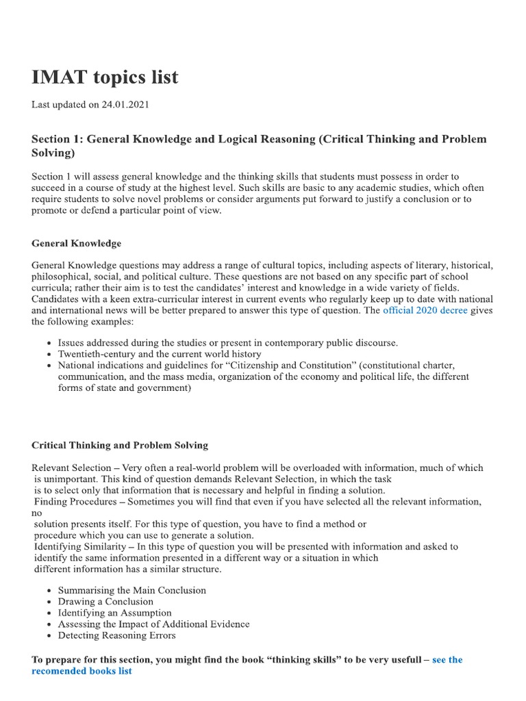 IMAT Syllabus PDF