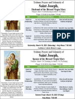 Triduum Schedule - ST Joseph 2022