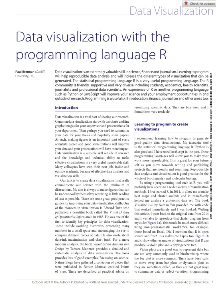 Data Visualization With The Programming Language R | PDF | Computer ...